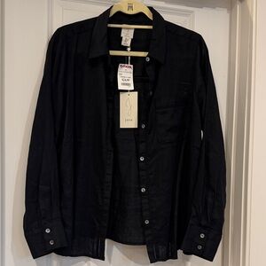 Joie Black Long-Sleeve Button-Down Shirt